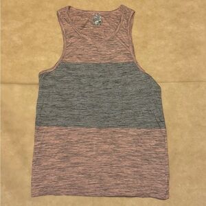 Gray and Pink Sleeveless Tank Top